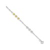 Sterling Silver Gold-Tone Textured Beaded Bracelet (Length=7)