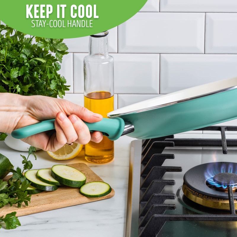 GreenLife Soft Grip Healthy Ceramic Nonstick 12" Frying Pan Skillet,
