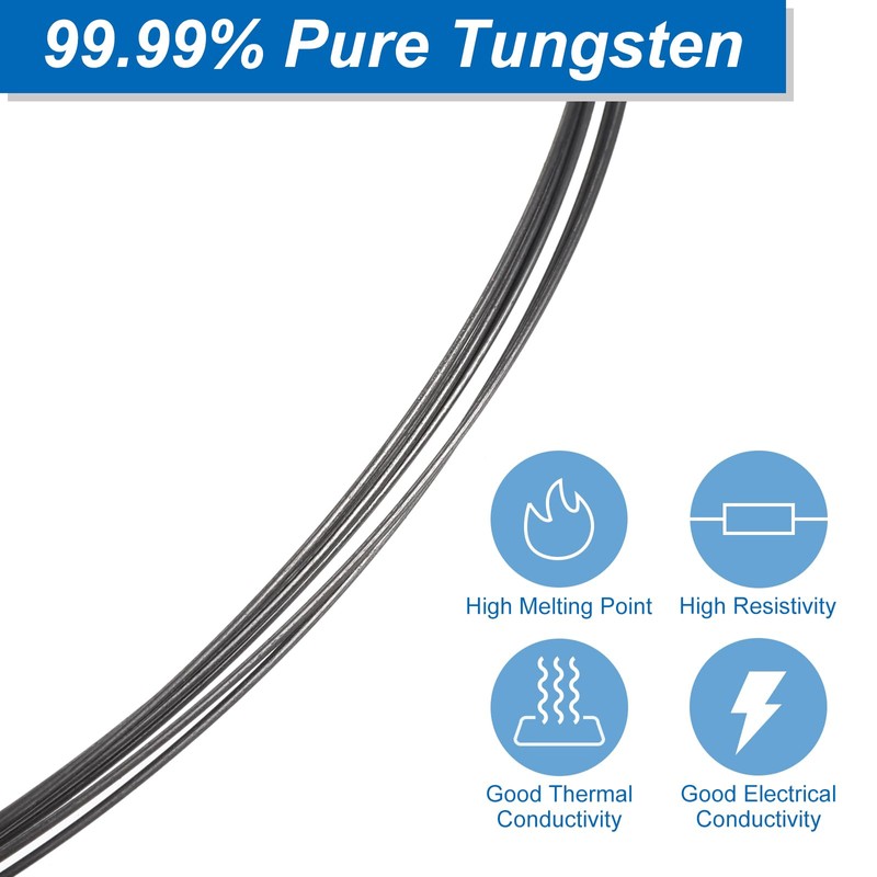 uxcell Tungsten Wire, 99.99% High Purity Tungsten Wire 0.5mm Dia