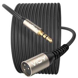 VIOY XLR to 3.5MM Cable 20 FT, Unbalanced Aux Male to XLR Male Cord, 1/8 Inch to Microphone Cable for Laptop, Tablat, MP3 Player, Voice Recorder, Amplifier, Sound Board, Mixer, Speaker
