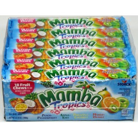 Storck Mamba Tropic Fruit Chews 24 Ct 2.65 Oz Bars Candy Assort Bulk Candies Fruits