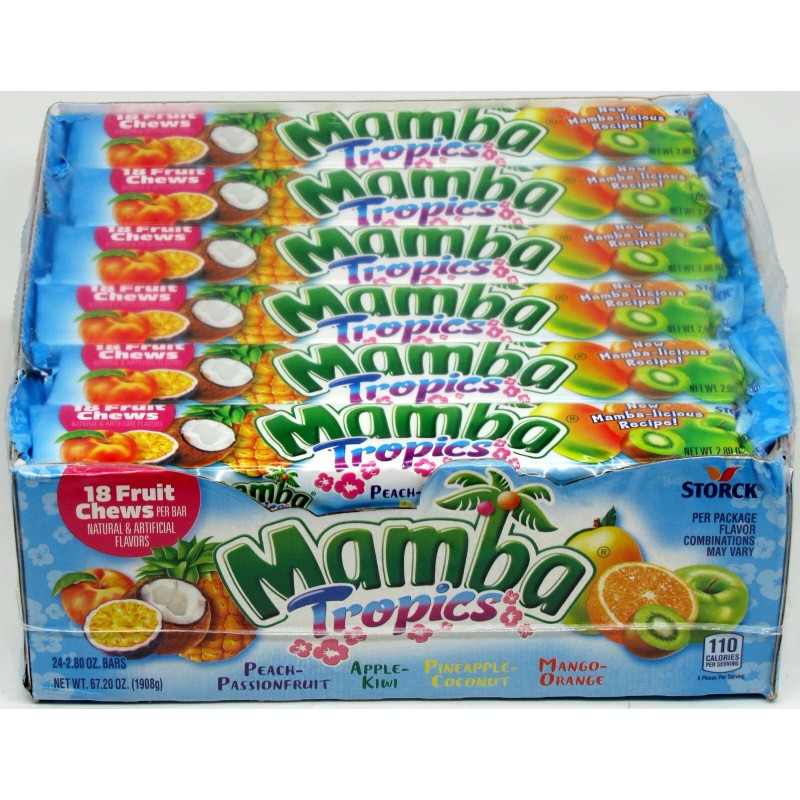 Storck Mamba Tropic Fruit Chews 24 Ct 2.65 Oz Bars