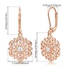 Sterling Silver Dangle Hoop Earrings Charms Knot Flower Rose Gold