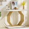 LITTLE TREE 40 Inch Console Table 1, White and Gold