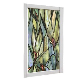 Yeysynana Decorative Glass Window Privacy Film, Non-Adhesive & UV Sun Blocking Plant Static Window Clings Covering for Home Living Room Bathroom Glass Windows Door 17.7 x 78.7 inch