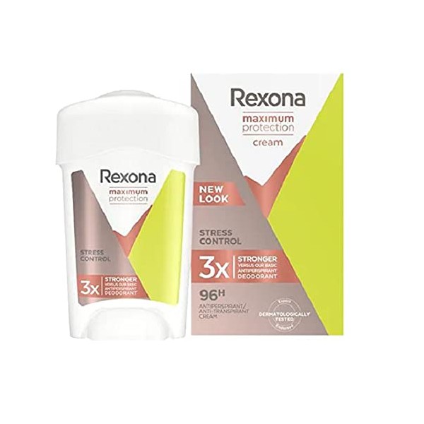 Rexona Deodorant Cream Stick Women Maximum Protection Antiperspirant Stress Control 45 ml Pack of 3
