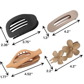 12 PCS Flat Hair Claw Clips for Women,Flower Hair Clips for Thick or Thin Hair,4 Styles Matte Hair Clips Strong Hold Jaw Hair No Slip Grip Hair Claw Clips for Women Girls gifts