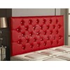 CROWNBEDSUK DIAMANTE FAUX LEATHER HEADBOARD (RED, 2FT6)