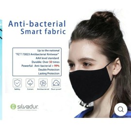 Lot of 6 Black Reusable Safety Cotton Mask Anti-Pollution Air Purifying 3 layers