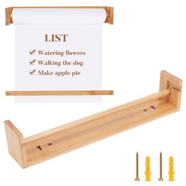 INFUNLY Paper Roll Dispenser for 12-Inch Kraft Paper Roller Holder Wooden Easel Papers Roll Dispenser DIY Display Stand for Wall Decor Wall Mount Kraft Papers Holder for Home Room Office Kitchen