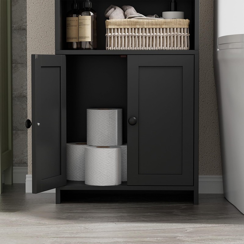 Homhedy Small Bathroom Storage Cabinet, Freestanding Toilet Paper Storage with