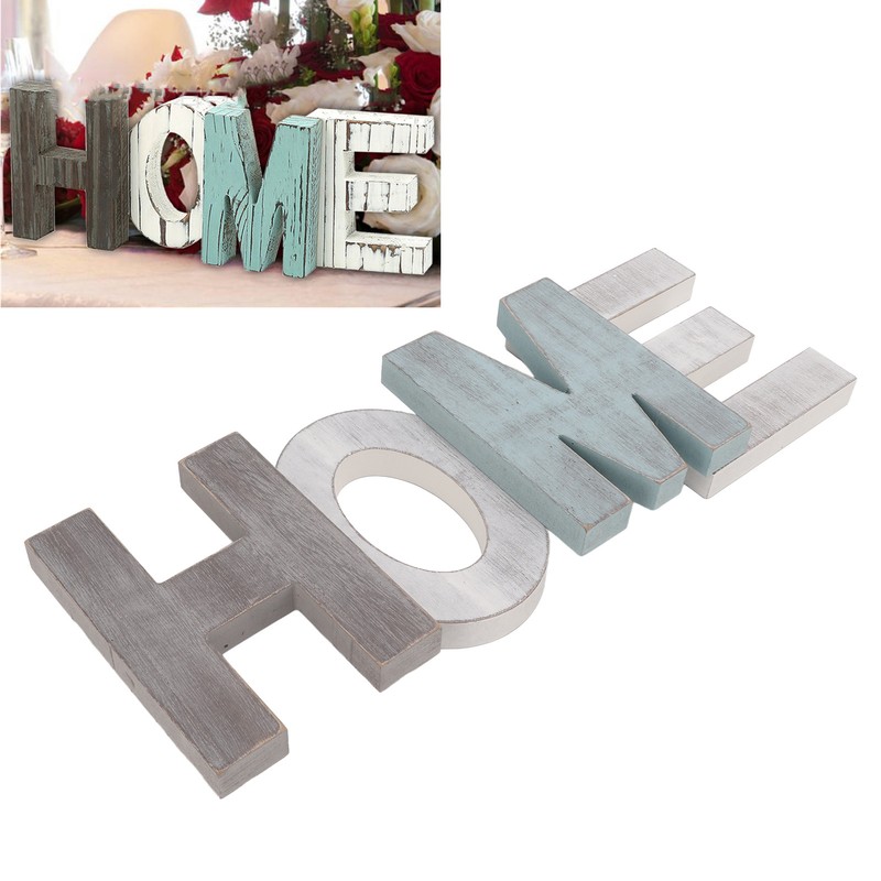 Wood HOME Sign Distressed Retro One Piece Design Exquisite Wooden