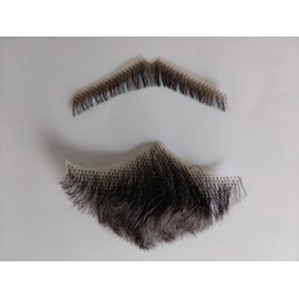 XUANHEFA Human Hair Mustache, Beard, Goatee Wig, Handmade Real Hair, for Cosplay, 1 Piece (Zhang Zhen2)