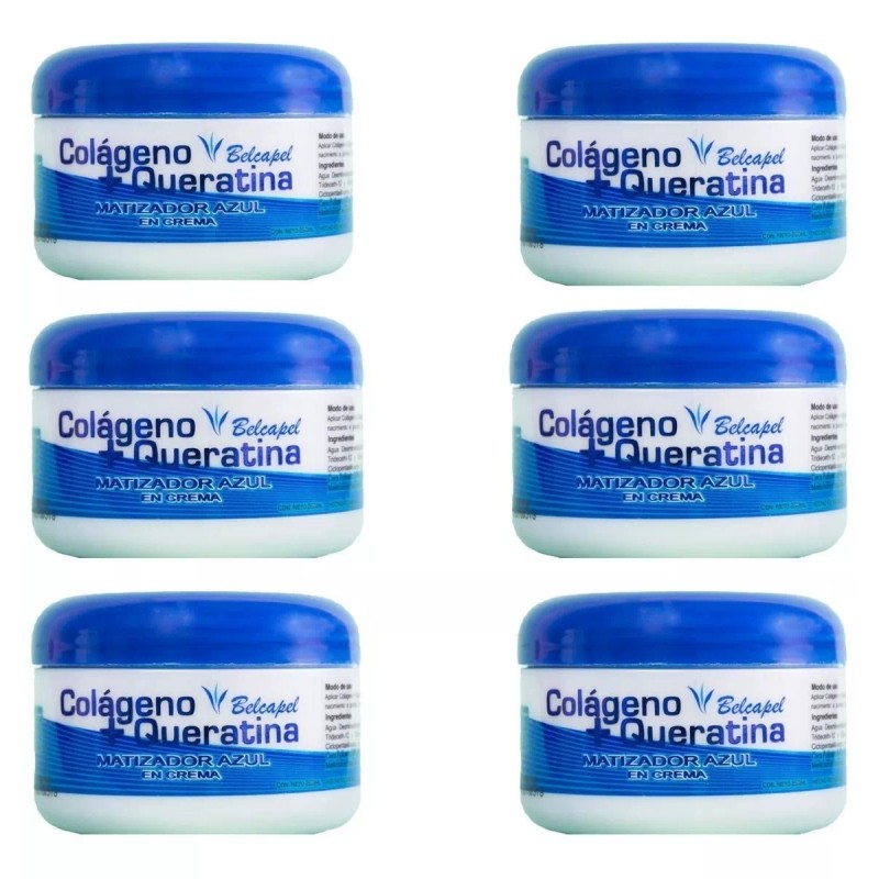 belcapel Matizador Azul Crema Colageno+queratina Belcapel 250ml 6pz