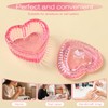 2PCS Heart-Shaped Dappen Dish for Nails, Pink Glass Crystal Monomer