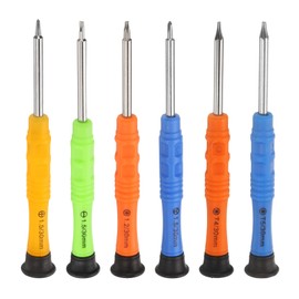 sourcing map 6pcs Mini Screwdriver Set with 6 Size Phillips/Slotted/Torx/Five Star/Y-Type Screwdriver Head Repair Tool Kit for Small Appliances Repairs