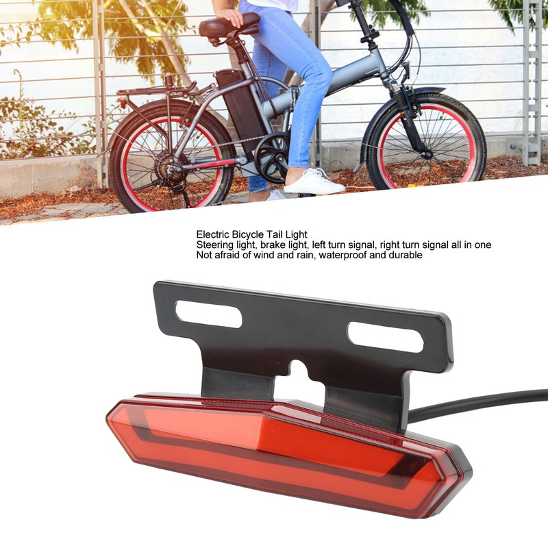 Electric Bicycle Tail Light LED Night Lighting Brake Warning Turn