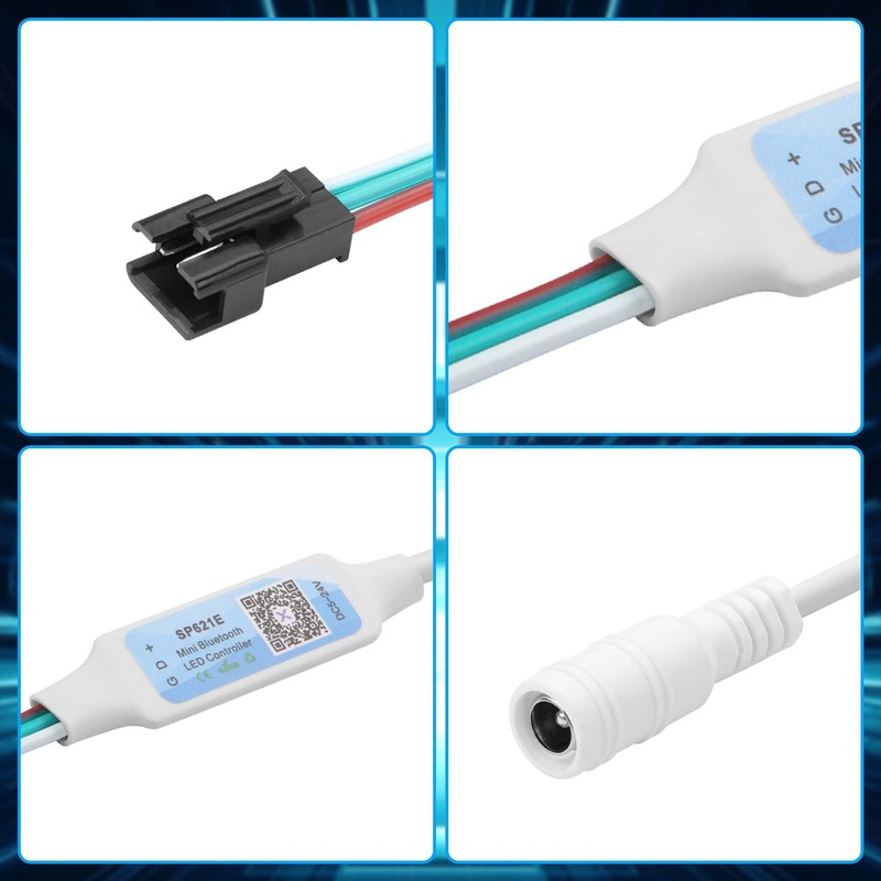 CERRXIAN 2PCS DC5521 5-24V Mini RGB Bluetooth Controller,DC 5V Bluetooth