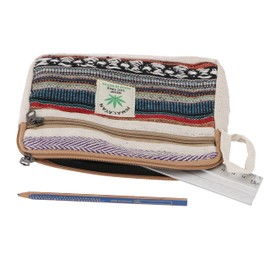 GURU SHOP Ethno Cosmetic Bag, Pencil Case, Utensilo - Brown, Men/Women, Cotton, 12 x 15 x 3 cm, Small Bags for Cosmetics, Stationery, More, Colourful