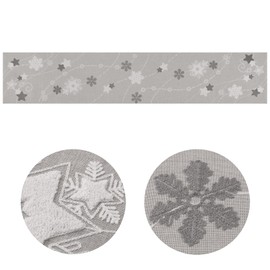 Grelucgo Towel Embroidered Snowflakes Table Runners, Christmas Holiday Decors (Neutral, 14 x 90 Inch)