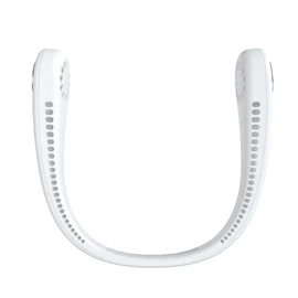 Leafless Hanging Neck Fan Handfree Air Cooler Outdoor Portable Fan Mini Hanging Neck Fan USB Charging Silent Air Cooler for Summer (White)
