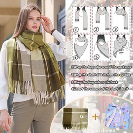 xixi-home Winter Scarf for Women Christmas gifts Scarfs Gift bag 26.77'' ×76.77'' Cotton Blend Shawl Thickened Scarf Soft Warm Couple scarf Shawl Long Section For Both Men And Women