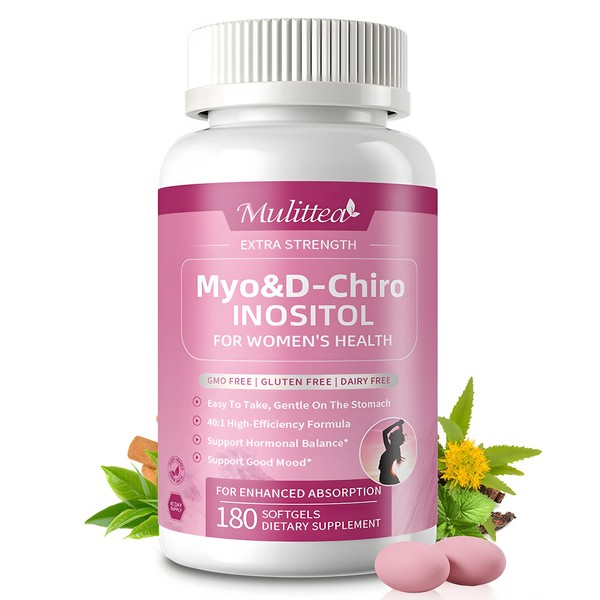 Mulittea Myo-Inositol & D-Chiro Inositol Supplement for Women-Hormone Balance &