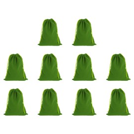 HARFINGTON 10pcs Flocked Cloth Drawstring Bag 6.7 x 9.1 Inch Jewelry Flocked Pouches Gift Bags for Wedding Party Favor Candy Jewelry Packaging Organizing Storage, Green