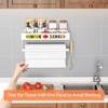 MAYZOLOP Paper Towel Holder with Shelf, One Hand Tear, Paper