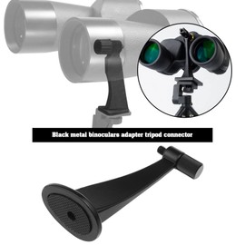 Binoculars Tripod Adapter 1/4 Inch Tripod Mount Adapter Full Metal Binoculars Tripod Holder Stand for Roof Binoculars Telescope Metal Black