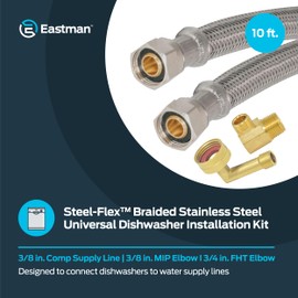 Eastman 41060 Universal Stainless Steel Dishwasher Installation Kit