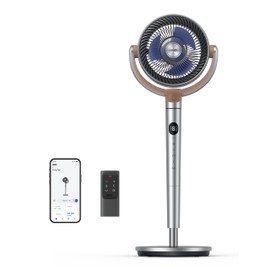 Dreo Standing Fan, 120°+120° Smart Oscillating Floor Fans with Wi-Fi/Voice Control, 85 ft Fan For Bedroom, DC Motor Quiet Fans, Adjustable Height, 8 Speeds, 6 Modes, 12H Timer, Office, Room