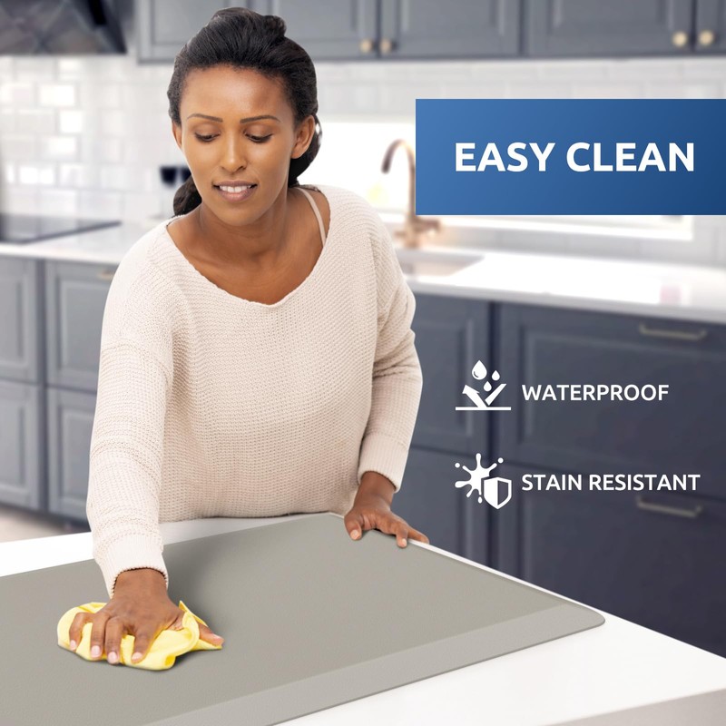 KitchenClouds Kitchen Mat Cushioned Anti Fatigue Kitchen Rug 17.3"x60" Water