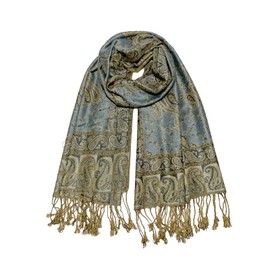Wendyfull Pashmina Shawl Wraps Scarf for Women Reversible Paisley Scarves w/Fringes Soft Silky
