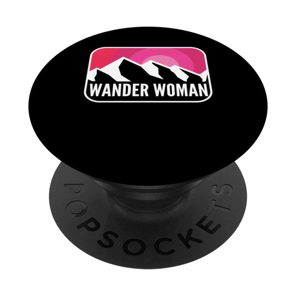 Camping Wander Woman Cute Mountain Climbing or Hiking Gear PopSockets
