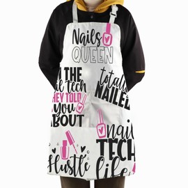 Nail Tech Gift For Women Nail Technician Apron Nails Queen Apron Manicurist Graduation Gift Nail Boss Gift (Nails Queen Apron)