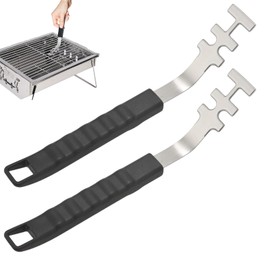 ZFRITP Grill Grate Lifter, Pack of 2 Cooking Grate Lifters, Anti-scalding Heat Resistant Grill Grate Lifter, Stainless Steel Grill Grid Puller, Scalding Protection, BBQ Tools Accessories, for Camping