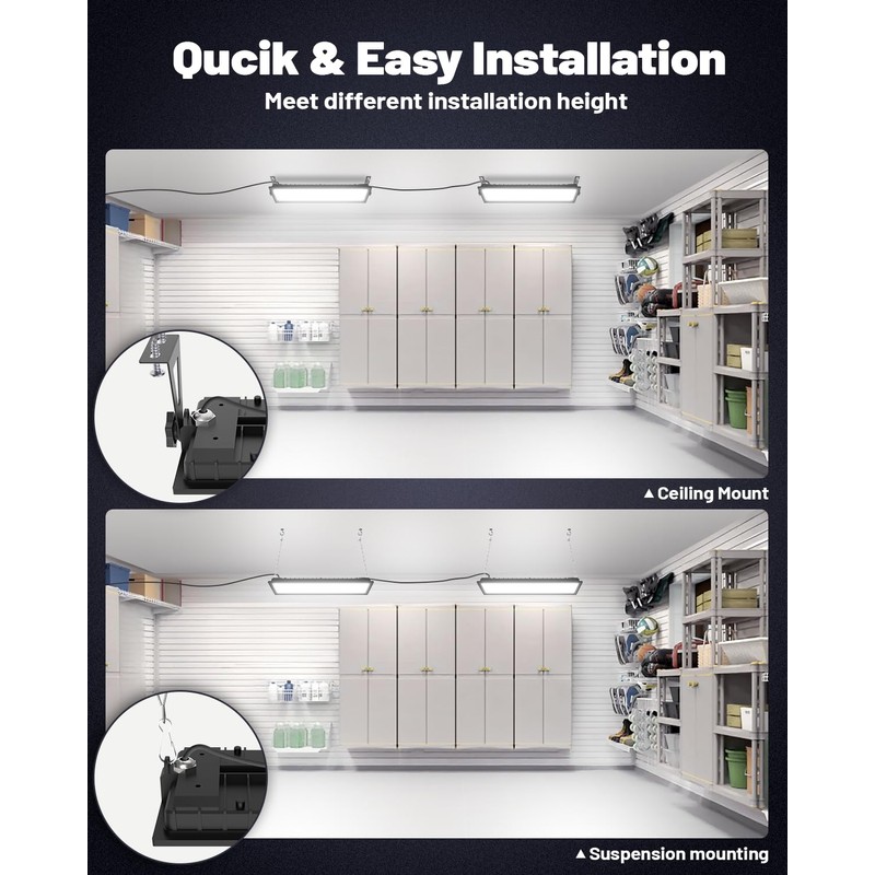 Linkable LED Shop Light (Built-in Outlet) - 100W 15000LM Aluminum