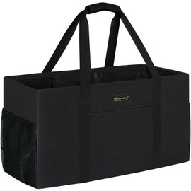 GhvyenntteS Extra Large Utility Tote Bag, Stand Up Utility Tote with Metal Wire Frame & Hard Bottom Board, Reusable Grocery Bags With Handles, Extra Large Beach Bag, Collapsible Car Tote