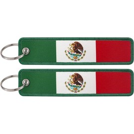2 Llaveros con Bandera De México, Etiqueta Patriótica con Bandera del País para Llaves De Coche O Motocicleta.