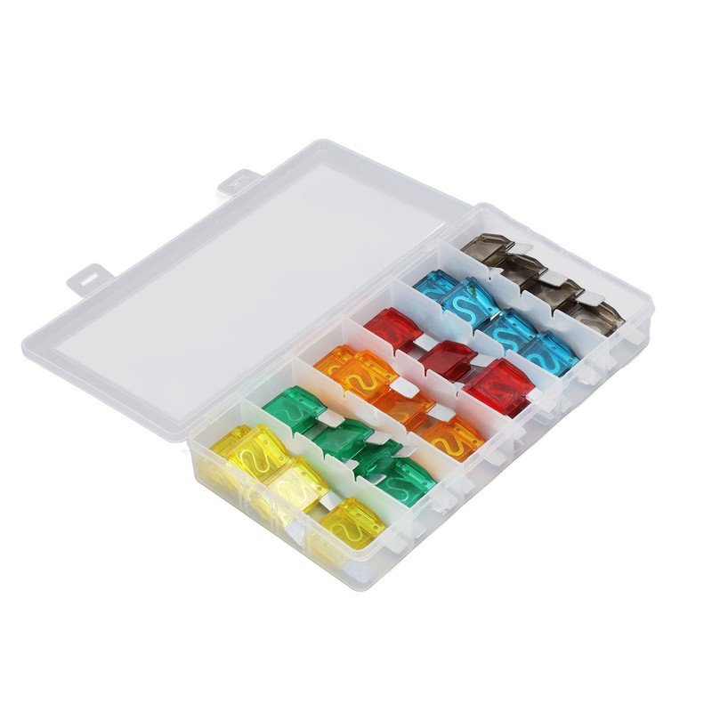 24PCS Car Blade Fuses Zinc Alloy Fuse Assortment Set Automobile
