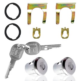 Carkio GMC LP134 608307 Ignition and Door Lock Key Cylinder Set of 2 with 2 Keys Compatible with Truck C10 C20 C30 1500 2500 3500 SUV Blazer Jimmy