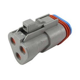 TE CONNECTIVITY DT06-3S-P006 Power Supplies Power-Filters DT Series Grey 3 Position 250 VDC IP68 Terminating Plug - 2 Item(s)