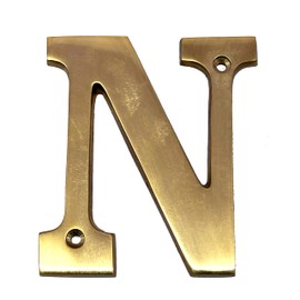 eSplanade Brass House Hotel Door Name Alphabets - Wall Door Plaque Alphabet Letter - Golden - 4" Inches ("N" Alphabet - 4")