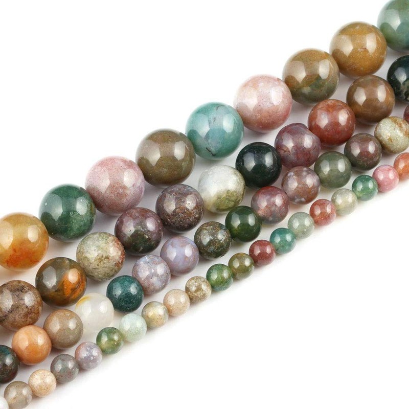 6mm Natural Indian Agate Beads Round Gemstone Loose Beads for
