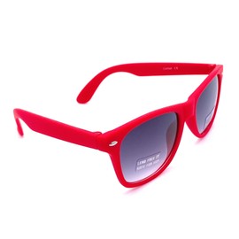 WebDeals - Kids Childrens 80's Classic Retro Sunglasses - Variety of styles and colors (Soft Feel Red)