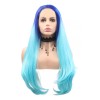 DDSCOSMETICS Peluca Azul Balayage Degradado Cabello Natural Lacefront