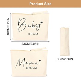 Pack of 2 Gifts for Mum for Birth Baby Junk Cosmetic Bag Bag First Time Makeup Bag New Mother Gifts for Women Cosmetic Bag Bag for Expecting Mum Baby Shower Gifts
