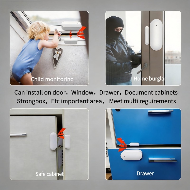 Smart WiFi Door and Window Sensor – Wireless Magnetic Contact