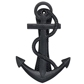 SaKeGa Nautical Ship's Anchor Antiqued Door Knocker- True Solid CAST Iron - 6 Inches Tall